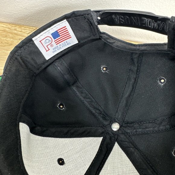 VTG Airborne Embroidered Black P Cap Snapback Hat Military Made in USA - Picture 9 of 10